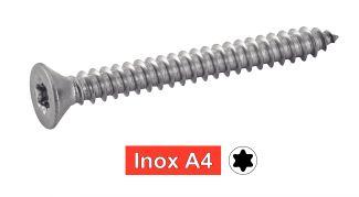 [ISO 14586] TORNILLOS ROSCA CHAPA CABEZA AVELLANADA SEIS LOBULADOS - ACERO INOXIDABLE A4 (SIMILAR DIN 7982)