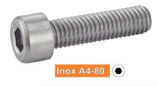 [DIN 912] TORNILLOS CABEZA CILINDRICA CON HUECO HEXAGONAL - ACERO INOXIDABLE A4-80 (SIMILAR ISO 4762, NFE25-125, UNI 5931)