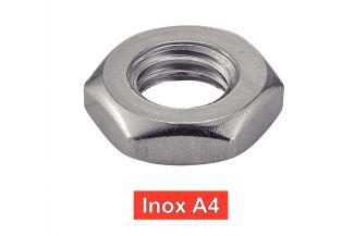 [DIN 439] PORCAS SEXTAVADAS BAIXAS - AÇO INOXIDÁVEL A4 (SIMILARES ISO 4035, NFE25-405, UNI 5589)