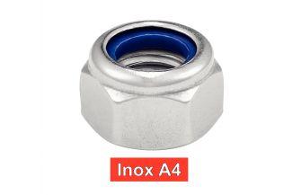 [DIN 982] DADI AUTOBLOCCANTI A TESTA ESAGONALE ALTA CON ANELLO IN NYLON - ACCIAIO INOX A4 (SIMILE ISO 7040)