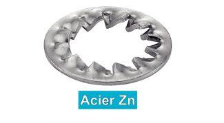 [DIN 6798 J] RONDELLES -EVENTAIL- A DENTURES INTERIEURES JZ - ACIER ZN (NFE27-625, UNI 8842)
