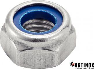 [DIN 985] TUERCAS HEXAGONALES DE SEGURIDAD CON ARANDELA NYLON - ACERO INOXIDABLE A2 (SIMILAR ISO 10511, NFE25-412, UNI 7474)