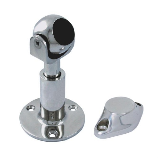 [814598460 89]  MAGNET-TÜRHALTER, JUSTIERBAR, MIT AUFBAUPLATTE - EDELSTAHL A4