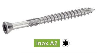 TORX RAISED COUNTERSUNK HEAD DECKING SCREW - STAINLESS STEEL A2