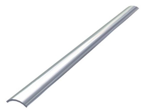 LISTELLO DI SFREGAMENTO, SEMICIRCOLARE, CAVO, LUCIDATO, FORATO - ACCIAIO INOX A4